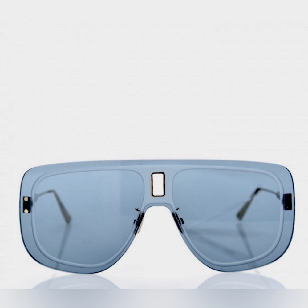💯AUTH NEW ULTRADIOR MU Christian Dior Sunglasses & Case oversized Blue Gold